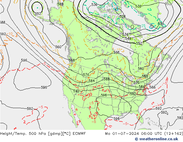 Z500/Rain (+SLP)/Z850 ECMWF Po 01.07.2024 06 UTC