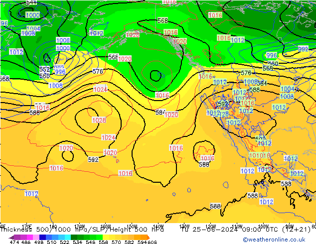 Thck 500-1000hPa ECMWF Ter 25.06.2024 09 UTC