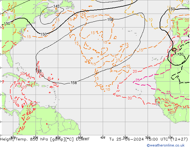 Geop./Temp. 850 hPa ECMWF mar 25.06.2024 15 UTC