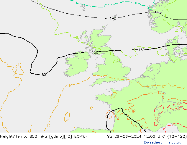 Z500/Rain (+SLP)/Z850 ECMWF Sa 29.06.2024 12 UTC