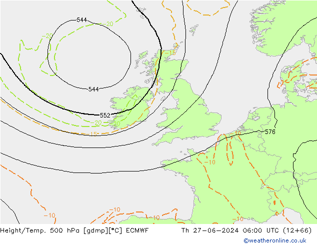 Z500/Rain (+SLP)/Z850 ECMWF Th 27.06.2024 06 UTC