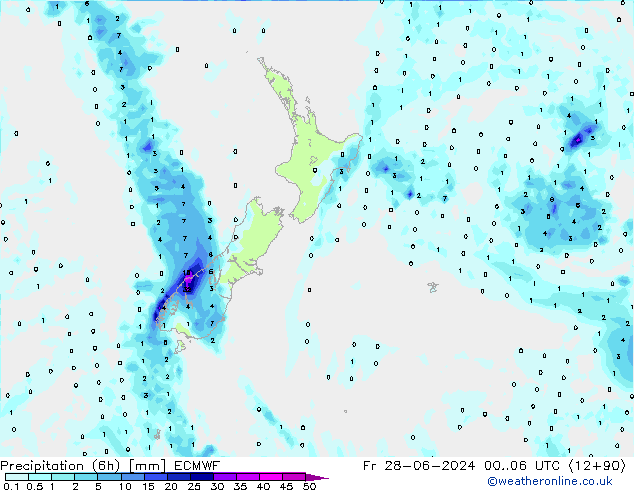 Yağış (6h) ECMWF Cu 28.06.2024 06 UTC