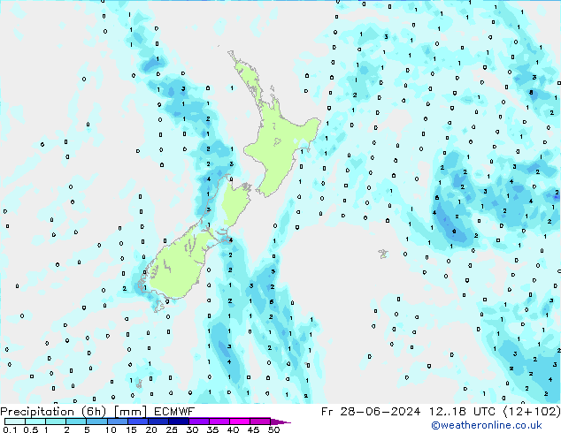 Z500/Rain (+SLP)/Z850 ECMWF ven 28.06.2024 18 UTC