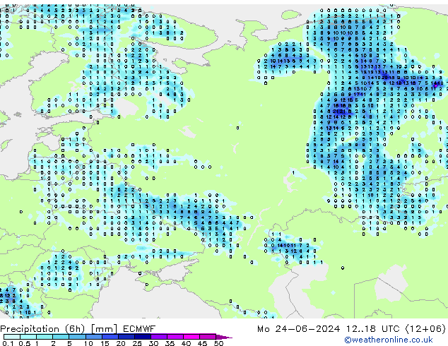 Z500/Rain (+SLP)/Z850 ECMWF lun 24.06.2024 18 UTC