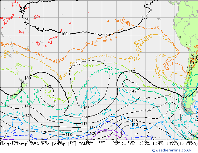 Height/Temp. 850 hPa ECMWF Sa 29.06.2024 12 UTC