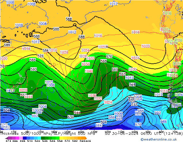 Thck 500-1000hPa ECMWF dim 30.06.2024 06 UTC