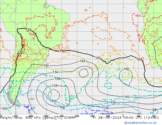 Z500/Rain (+SLP)/Z850 ECMWF vie 28.06.2024 06 UTC