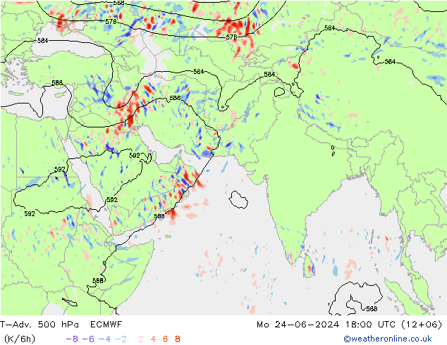 T-Adv. 500 hPa ECMWF Po 24.06.2024 18 UTC