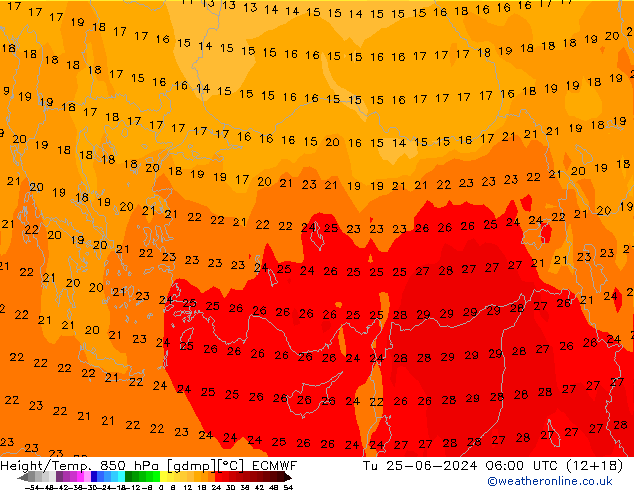 Z500/Rain (+SLP)/Z850 ECMWF mar 25.06.2024 06 UTC