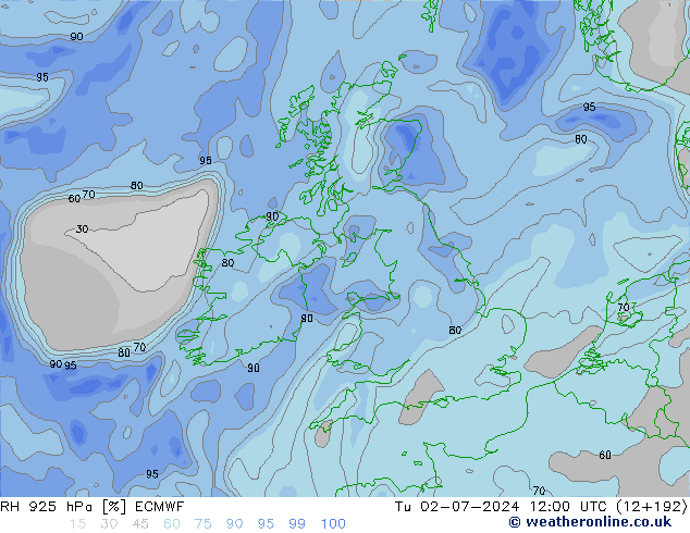 RV 925 hPa ECMWF di 02.07.2024 12 UTC