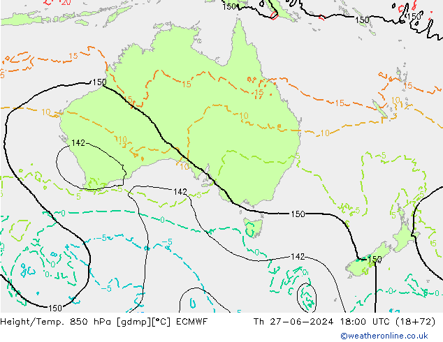 Z500/Rain (+SLP)/Z850 ECMWF  27.06.2024 18 UTC