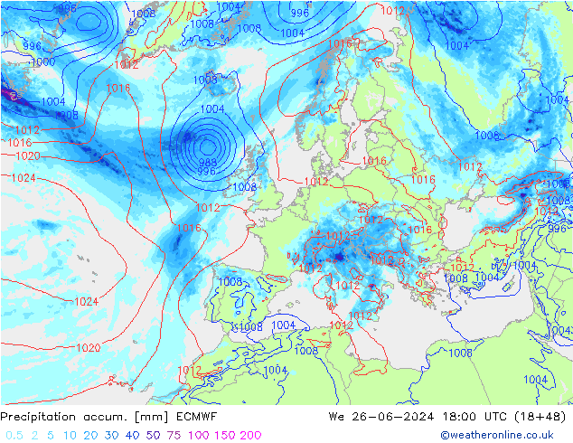 Nied. akkumuliert ECMWF Mi 26.06.2024 18 UTC