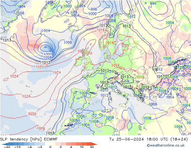 变压 ECMWF 星期二 25.06.2024 18 UTC
