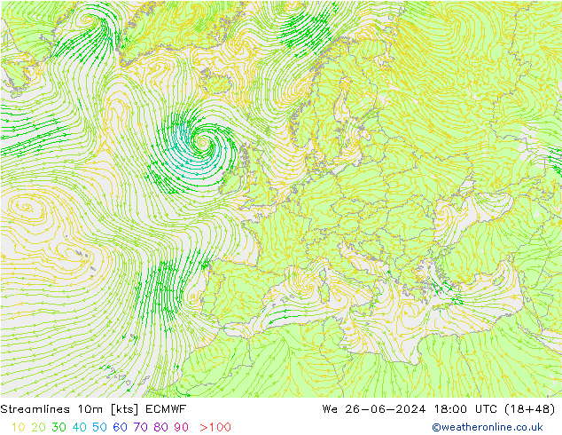 Rüzgar 10m ECMWF Çar 26.06.2024 18 UTC