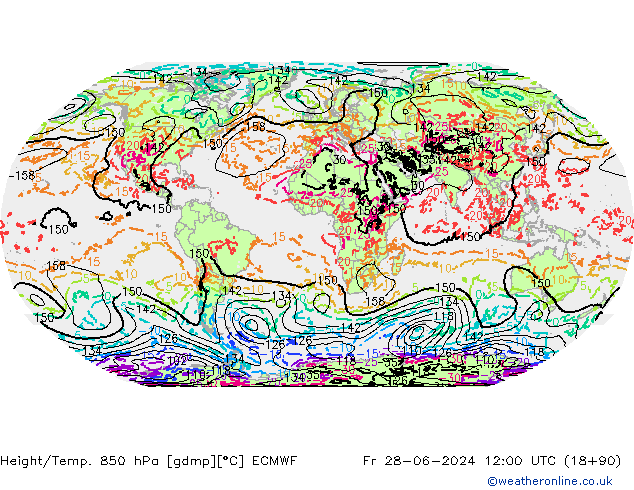 Z500/Rain (+SLP)/Z850 ECMWF  28.06.2024 12 UTC