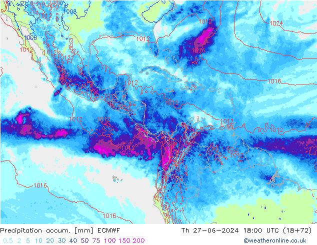 Precipitation accum. ECMWF  27.06.2024 18 UTC