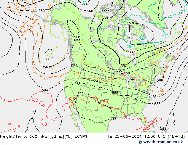 Z500/Regen(+SLP)/Z850 ECMWF di 25.06.2024 12 UTC