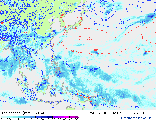 Precipitazione ECMWF mer 26.06.2024 12 UTC
