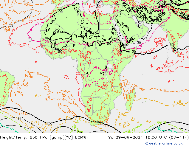 Z500/Regen(+SLP)/Z850 ECMWF za 29.06.2024 18 UTC