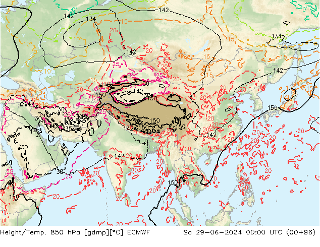 Z500/Rain (+SLP)/Z850 ECMWF Sa 29.06.2024 00 UTC