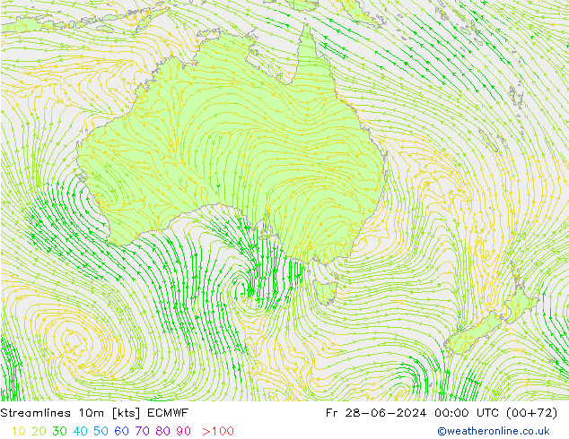 Stromlinien 10m ECMWF Fr 28.06.2024 00 UTC