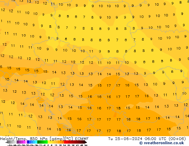 Z500/Rain (+SLP)/Z850 ECMWF вт 25.06.2024 06 UTC