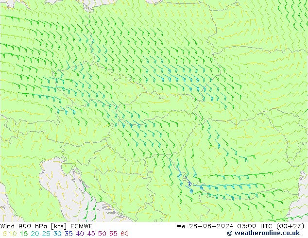 Viento 900 hPa ECMWF mié 26.06.2024 03 UTC