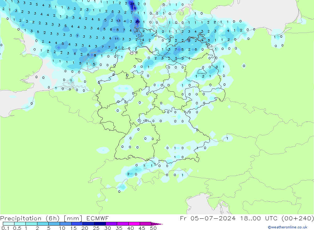 Z500/Rain (+SLP)/Z850 ECMWF пт 05.07.2024 00 UTC