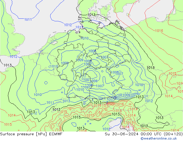 Bodendruck ECMWF So 30.06.2024 00 UTC