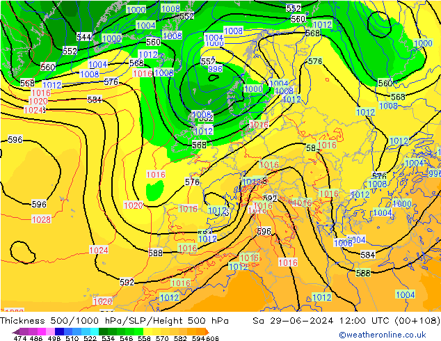 Thck 500-1000hPa ECMWF Sáb 29.06.2024 12 UTC