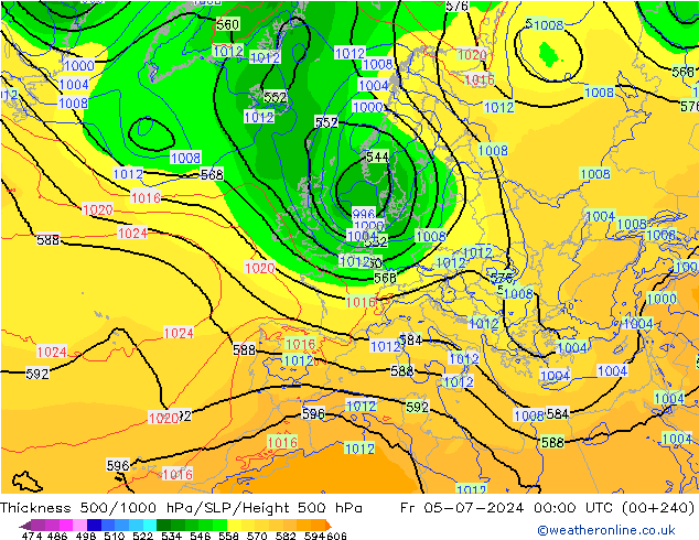 Thck 500-1000hPa ECMWF 星期五 05.07.2024 00 UTC