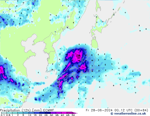 Precipitação (12h) ECMWF Sex 28.06.2024 12 UTC