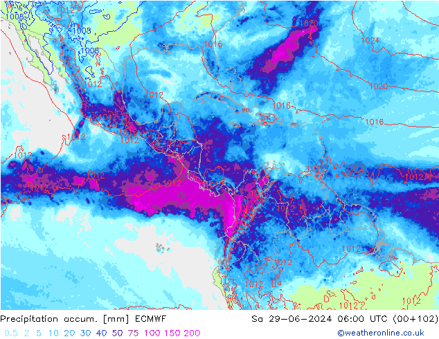 Precipitation accum. ECMWF so. 29.06.2024 06 UTC