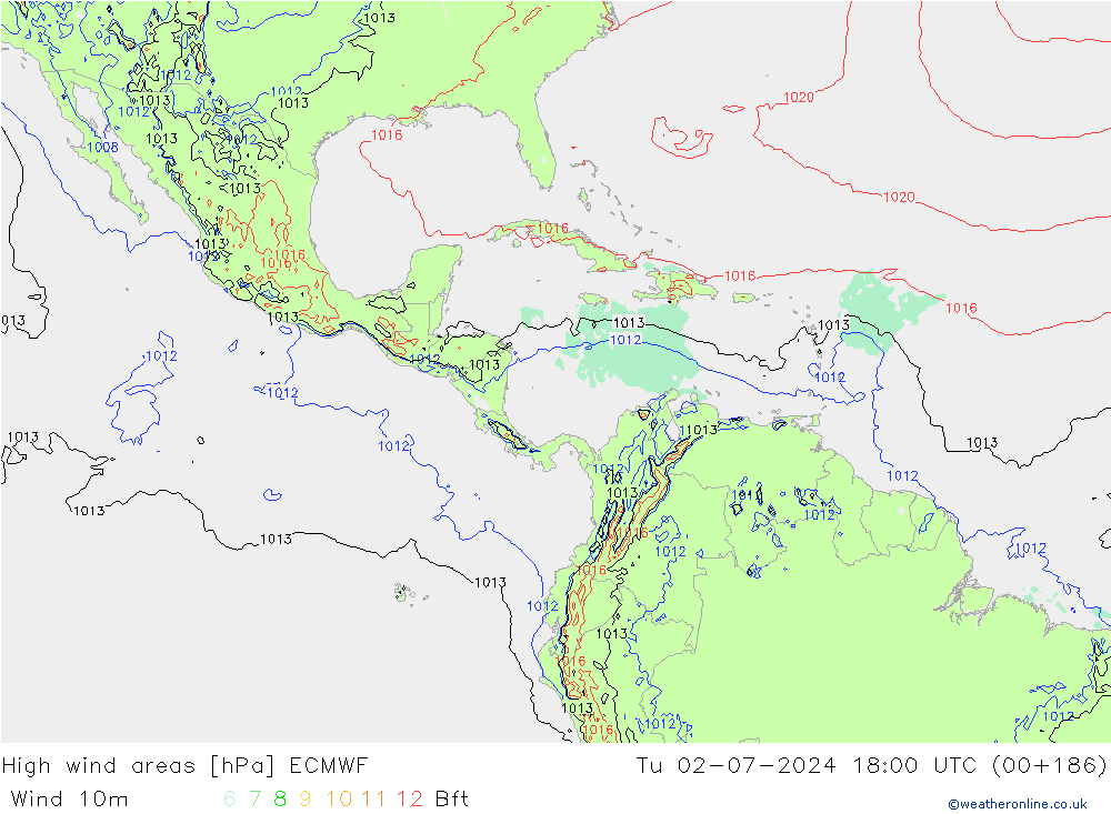 High wind areas ECMWF Ter 02.07.2024 18 UTC