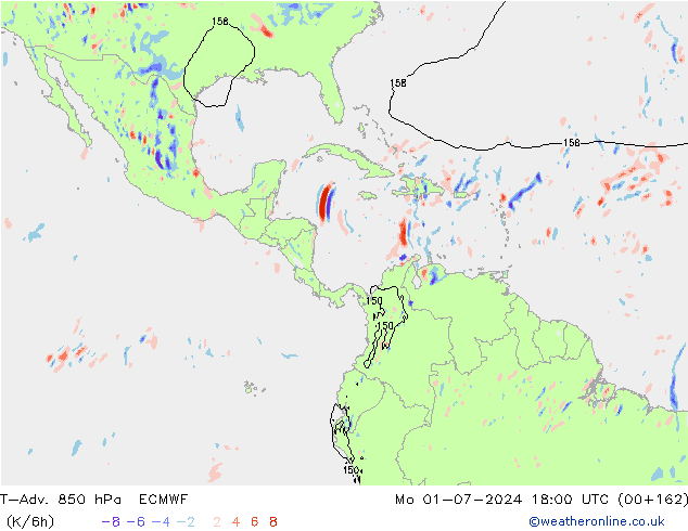 T-Adv. 850 hPa ECMWF Mo 01.07.2024 18 UTC