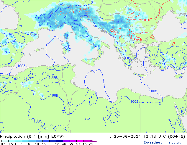 Z500/Rain (+SLP)/Z850 ECMWF вт 25.06.2024 18 UTC