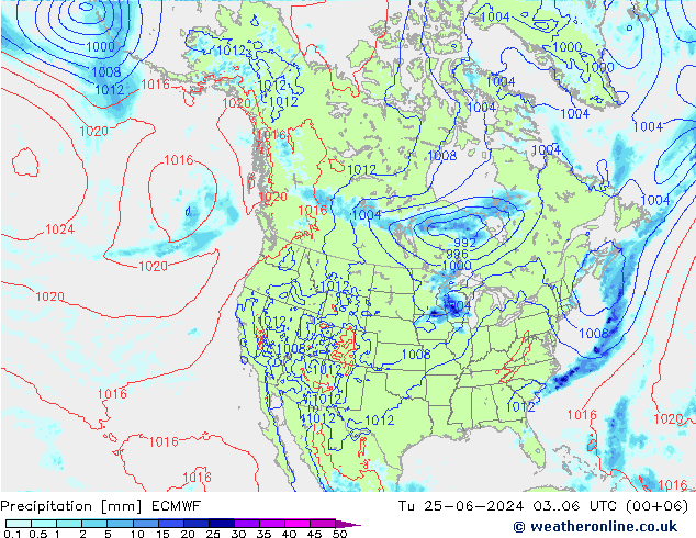 降水 ECMWF 星期二 25.06.2024 06 UTC