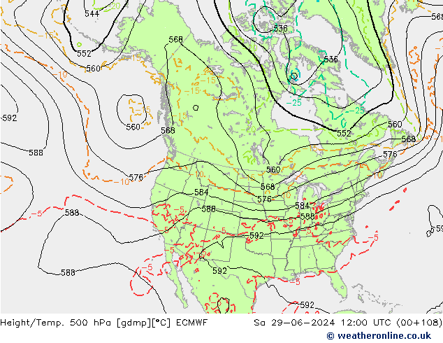 Z500/Rain (+SLP)/Z850 ECMWF сб 29.06.2024 12 UTC