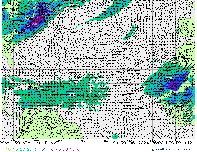 Wind 950 hPa ECMWF Ne 30.06.2024 06 UTC