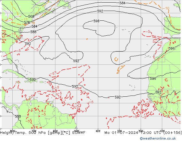 Z500/Rain (+SLP)/Z850 ECMWF lun 01.07.2024 12 UTC