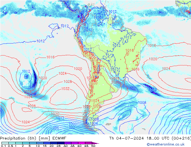 Z500/Rain (+SLP)/Z850 ECMWF Th 04.07.2024 00 UTC