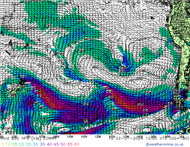 Rüzgar 850 hPa ECMWF Sa 02.07.2024 12 UTC