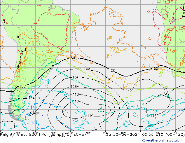 Z500/Rain (+SLP)/Z850 ECMWF dom 30.06.2024 00 UTC