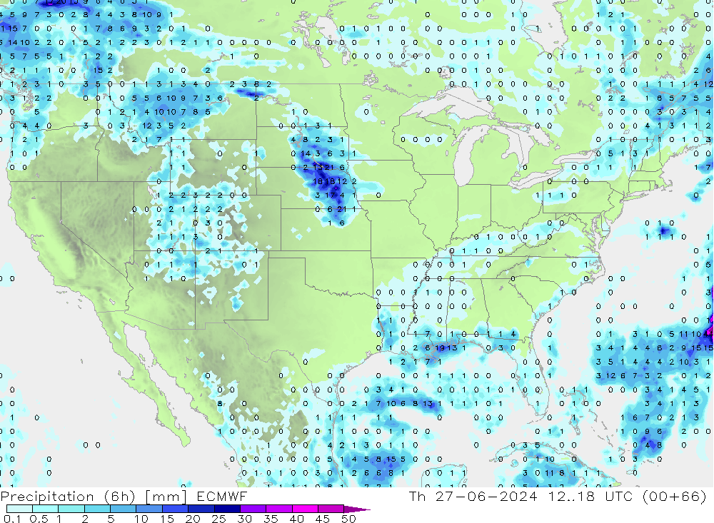 Z500/Rain (+SLP)/Z850 ECMWF czw. 27.06.2024 18 UTC