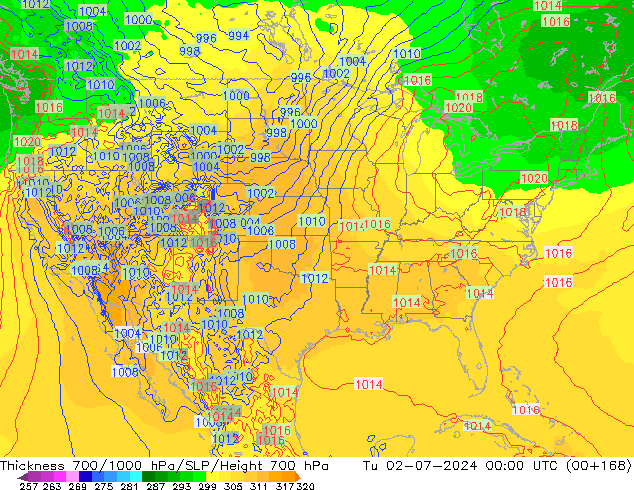 Thck 700-1000 hPa ECMWF Tu 02.07.2024 00 UTC