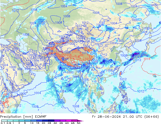 Niederschlag ECMWF Fr 28.06.2024 00 UTC