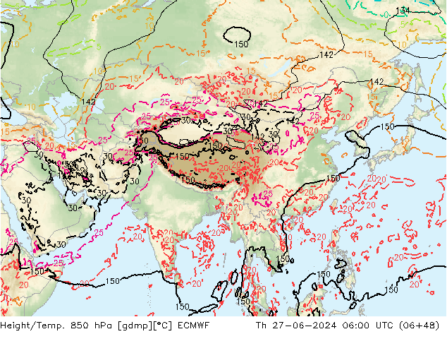 Z500/Regen(+SLP)/Z850 ECMWF do 27.06.2024 06 UTC