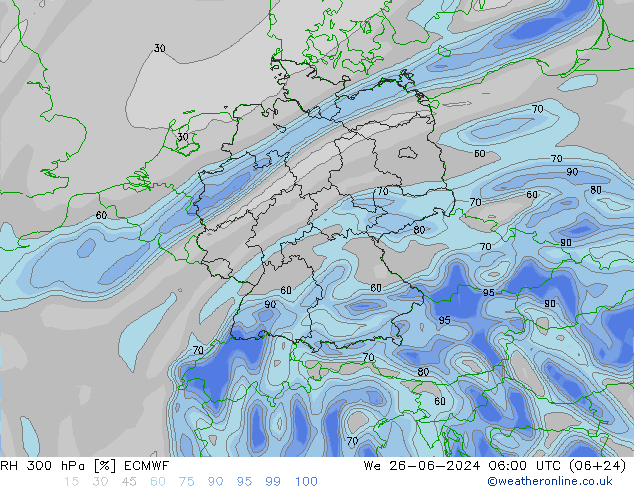 RV 300 hPa ECMWF wo 26.06.2024 06 UTC