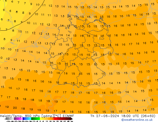 Z500/Rain (+SLP)/Z850 ECMWF Th 27.06.2024 18 UTC