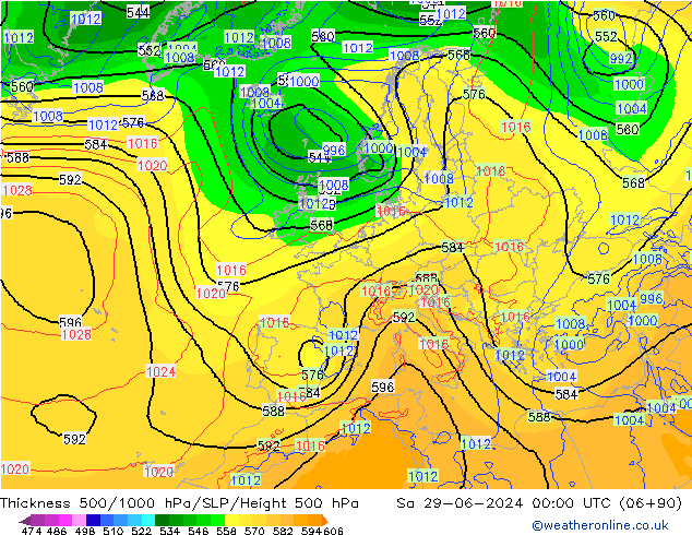 Thck 500-1000hPa ECMWF  29.06.2024 00 UTC